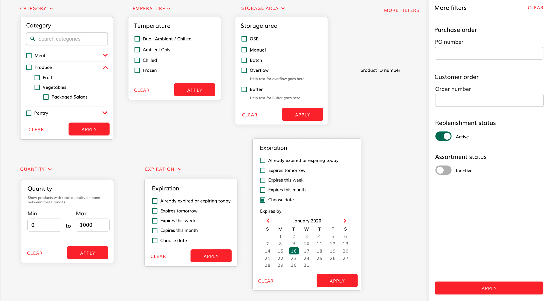 Management system - filters
